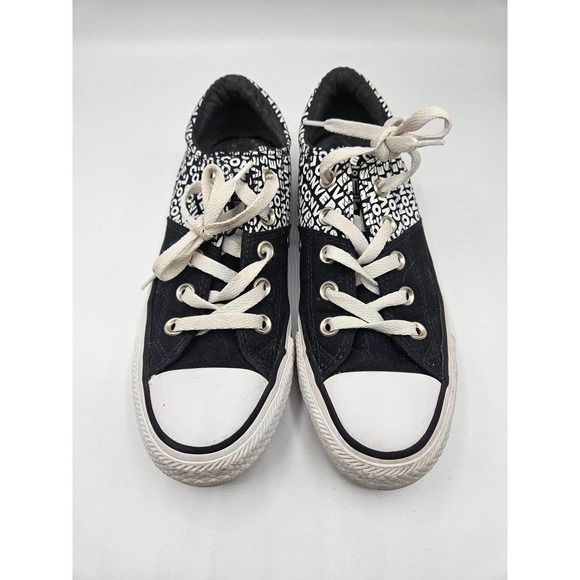 Converse All Star Black and White Logo Canvas Sneakers Shoes Size 6‎ Low Top - Picture 2 of 10